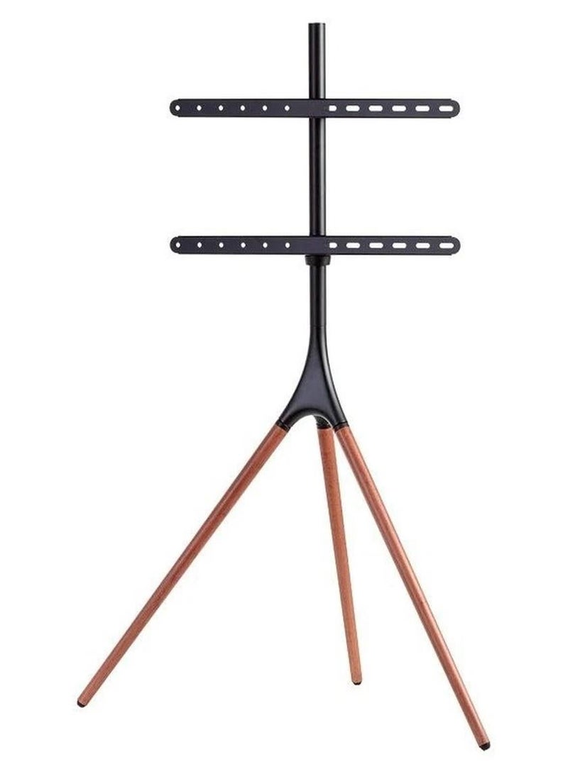 Hamood TRIPOD 45”-65” TV STAND PORTABLE CORNER STUDIO TV FLOOR STAND WITH BEECH WOOD LEGS STAND HEIGHT ADJUSTABLE - Image 1